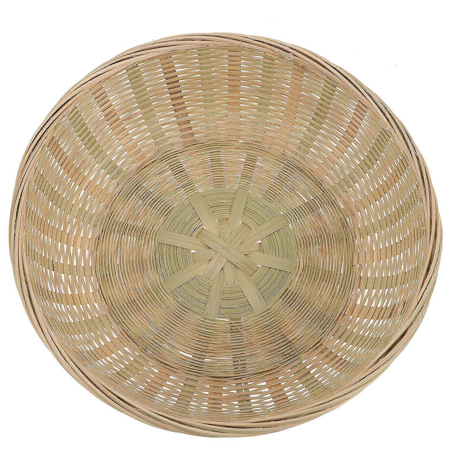 Craftsmanship Design Bamboo Basket For Storing Bread And Snacks In Home Use 25.50X25.50X8.00cm 1Pcs