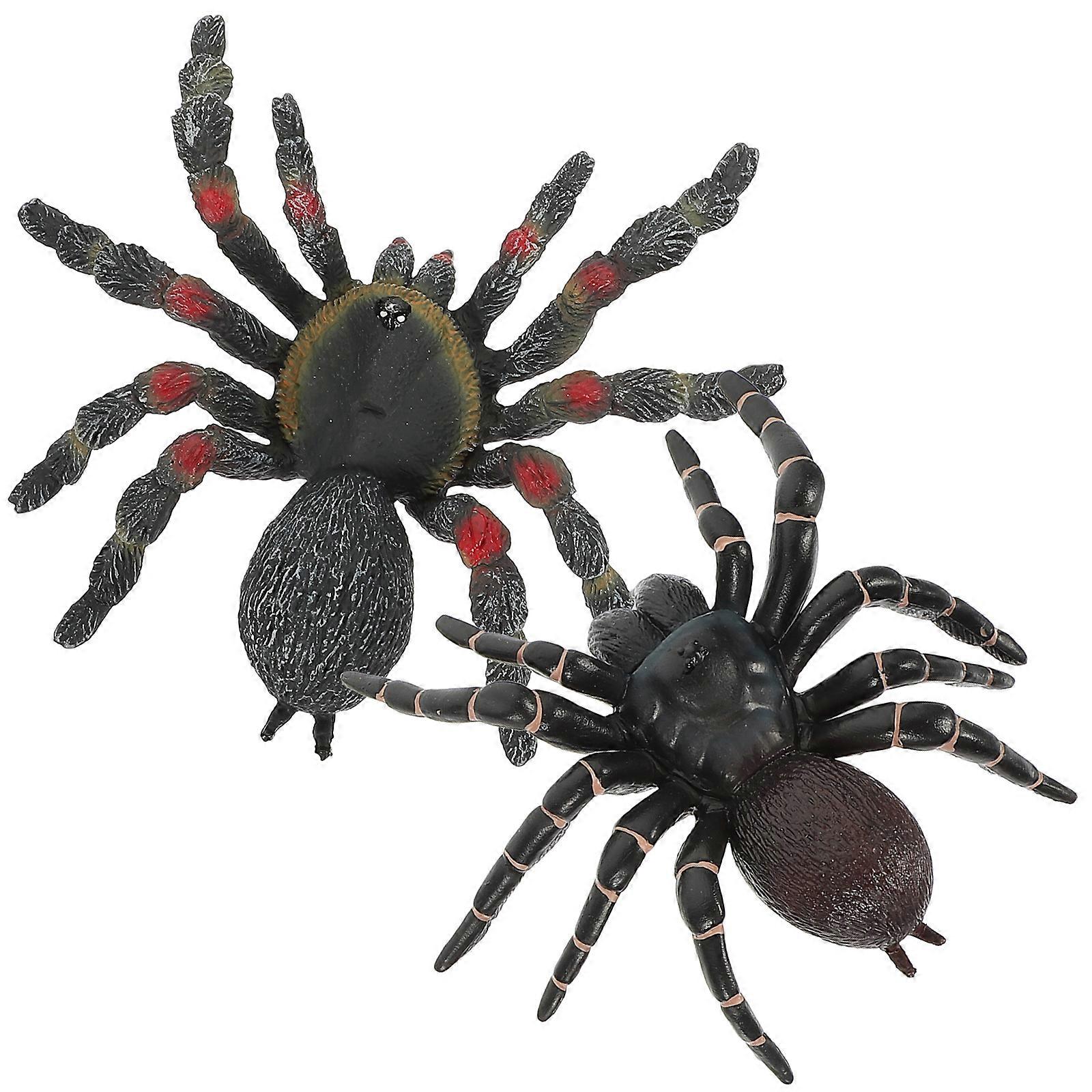 צעצוע עכביש נורא ריאליסטי עכביש דגם ילדים מסיבת קישוט מגוון צבע מפחיד 2 יחידות