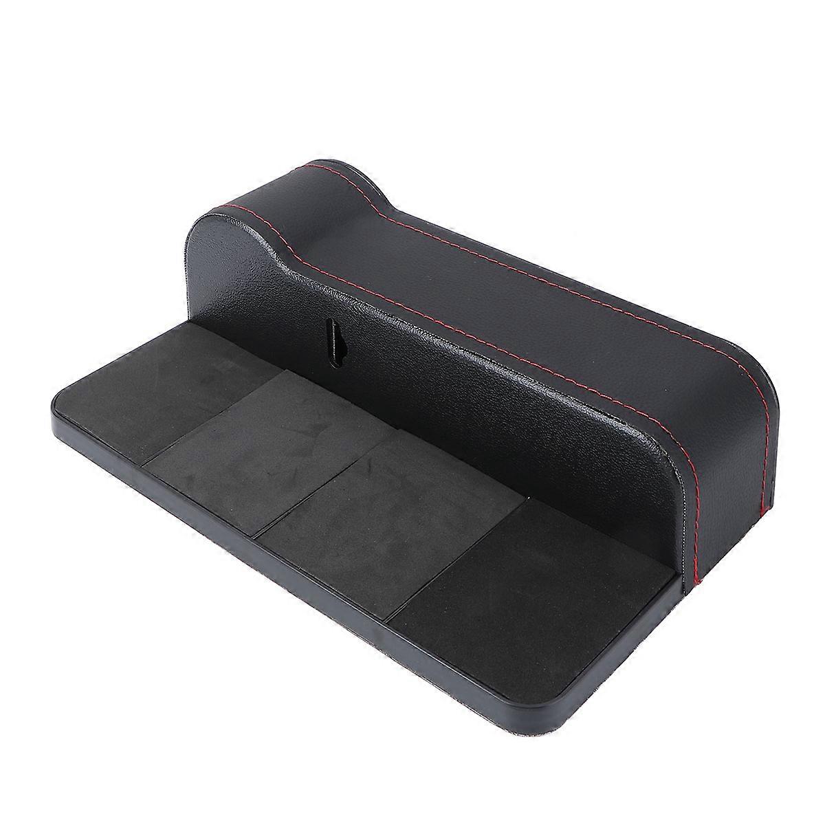 Car Seat Gap Insert Storage Box Multifunctional PU Waste Bin for Auto Trash Storage Fits Driver & Passenger Seats Easy Installation Capacity Black