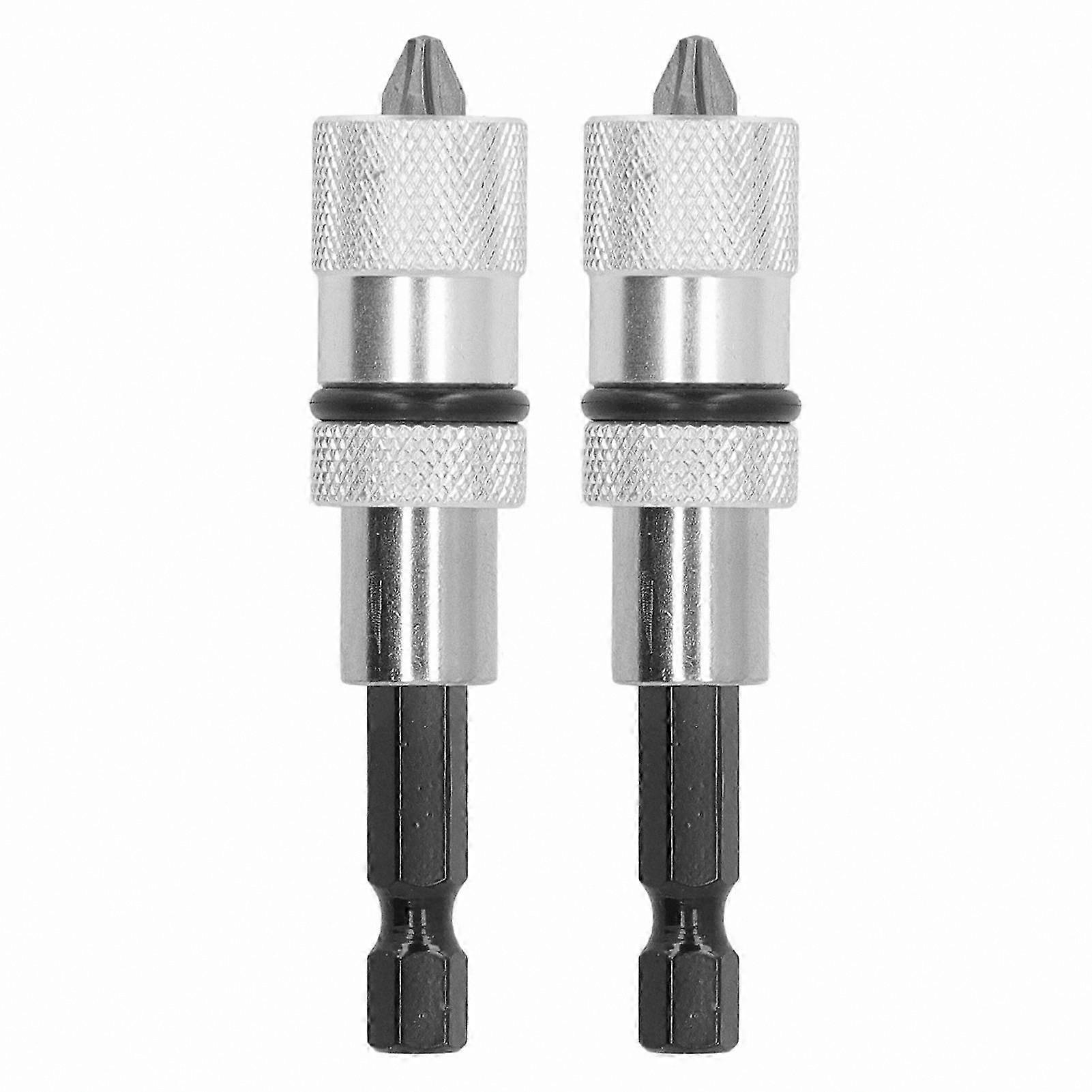 2-Pack Magnetic Hex Bit Holder with Adjustable Depth and Cross Screwdriver Bits for Quick Change