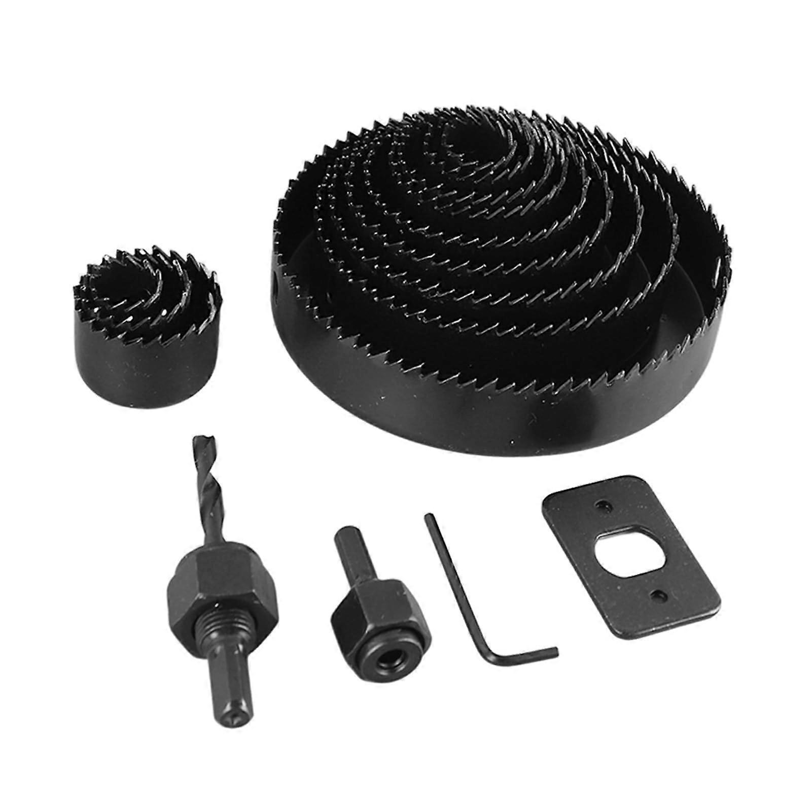 Drill Hole Cutter Set 16-Piece Carbon Steel Woodworking Hole Saw Kit With Rotating and Recessed Design and Storage