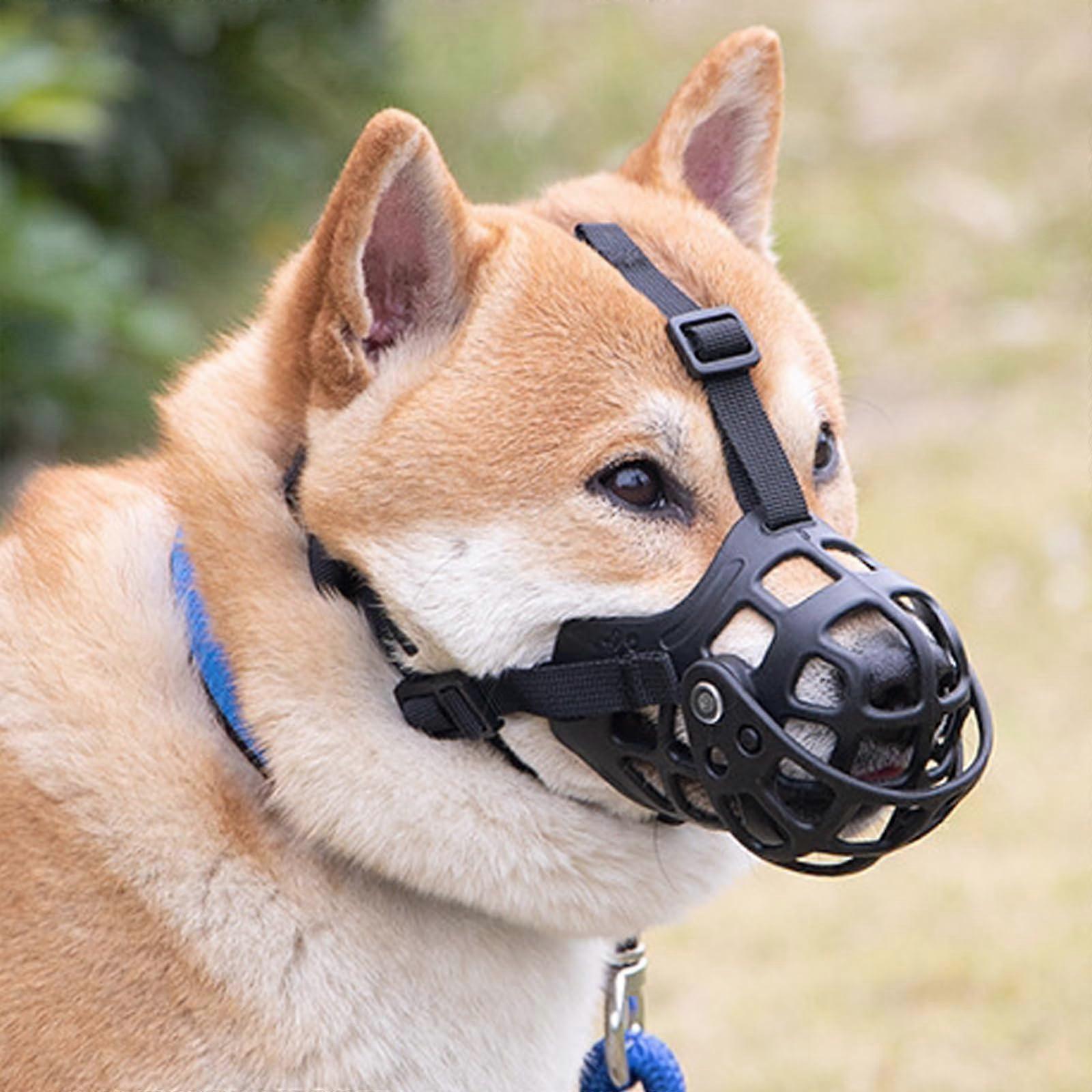 Dog muzzle for small, medium, and large dogs, dog training muzzle for small, medium, and large dogs, sturdy fit, adjustable size, soft black.