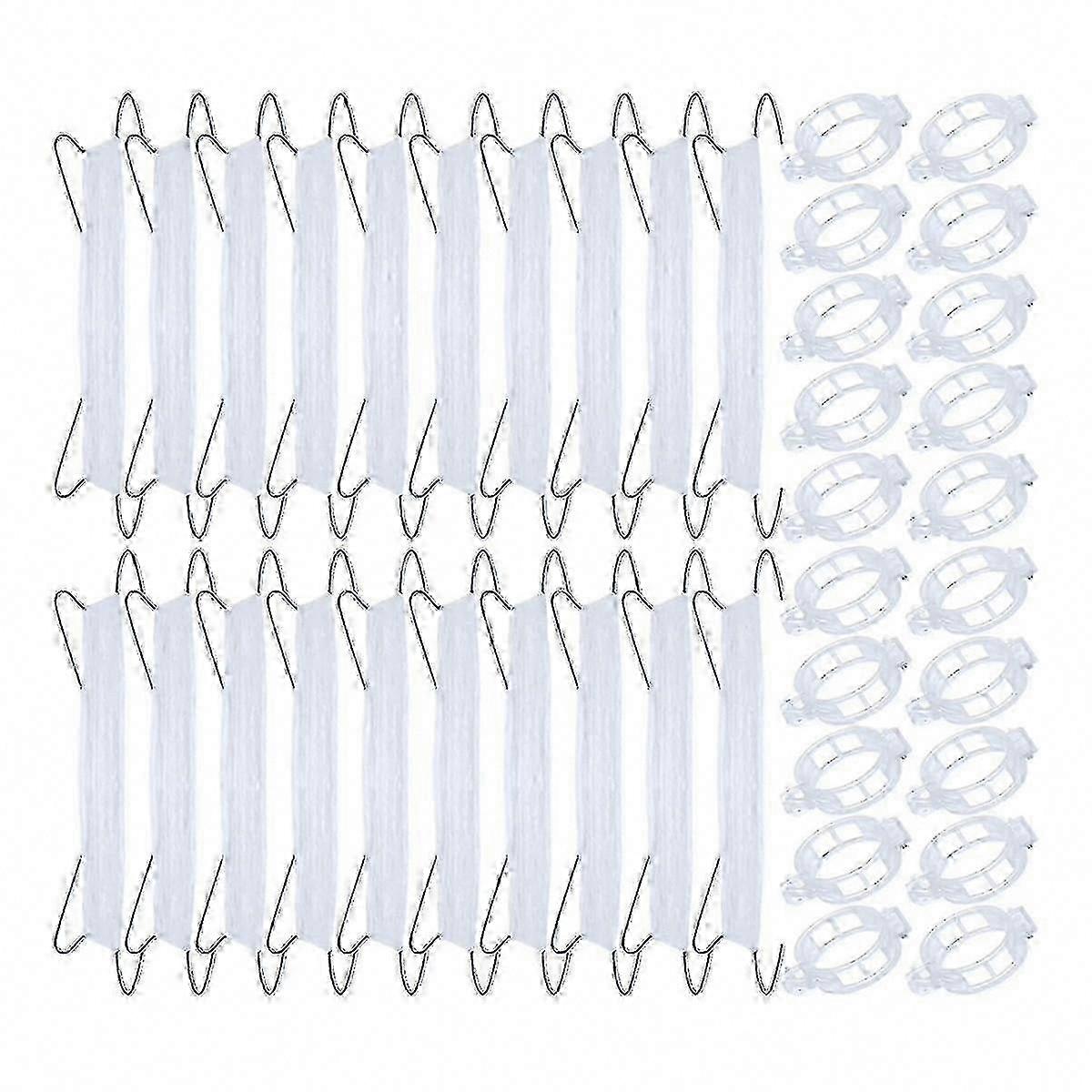 40pcs Tomato Hooks with String for Plant Support, Tomato Holder Clips & Garden Vine Hooks