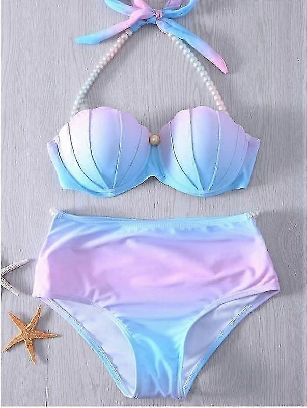 Mermaid 4 Gradient Shell Bikini Swimsuit Special!ZZ13