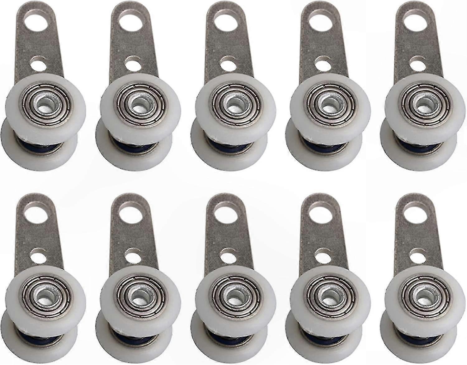 10 Pack Replacement Rollers for Bay Windows and Sliding Doors, Durable Metal Plastic Hybrid, Smooth Glide 4.5x1.9 Size