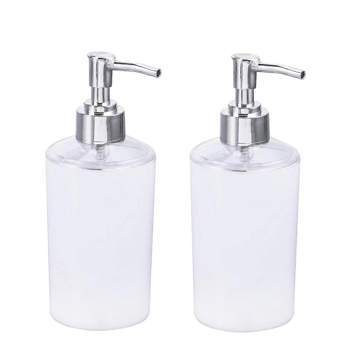 White Plastic Toiletries Containers Refillable and Reusable Lotion Bottles for Travel Use 2 Pcs