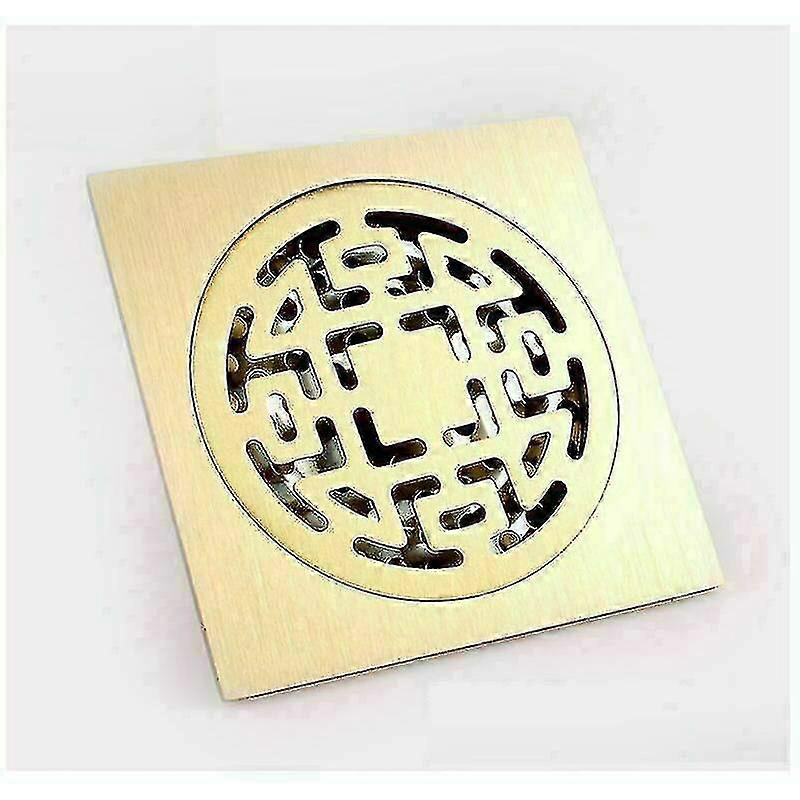 Square Brass Shower Waste Plug  10x10cm