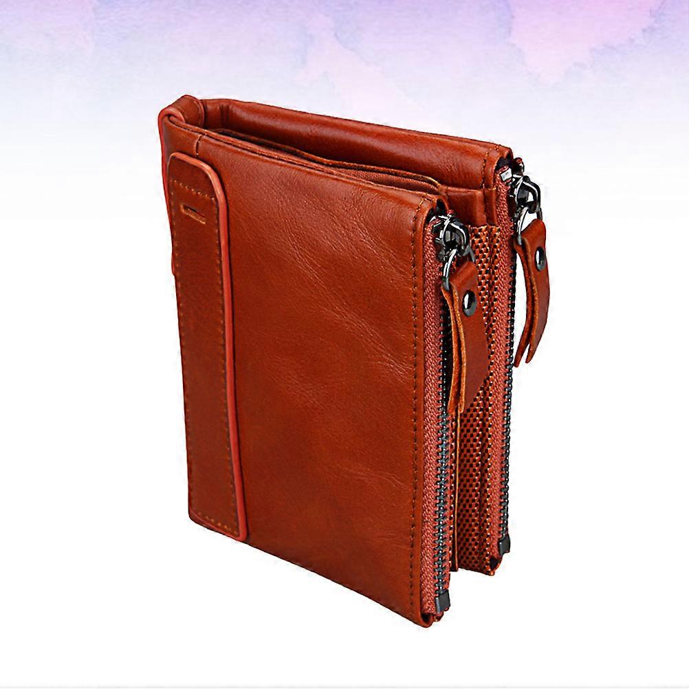 Multifunctional Zipper Wallet for Men Business Orange Card Storage 1Set