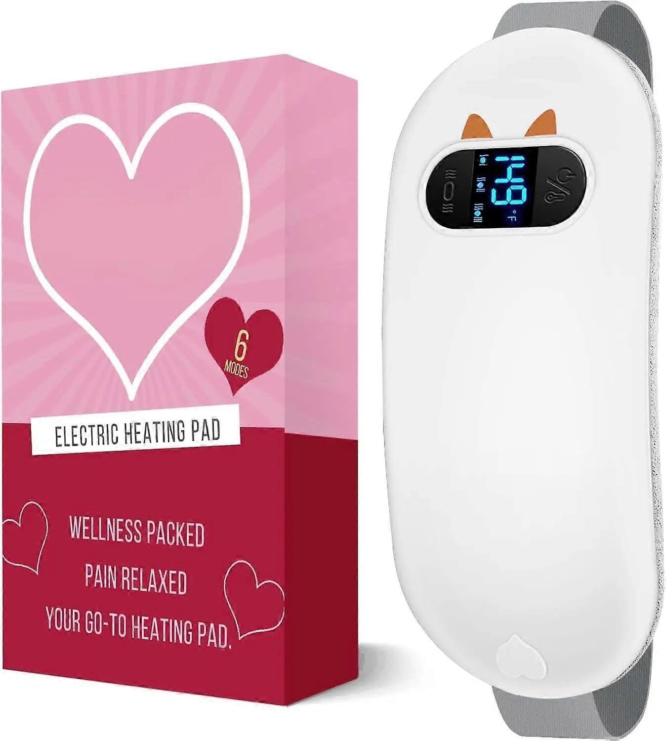 2025 Latest Model Portable Cordless Menstrual Heating Pad with 6 Heat Levels and 6 Massage Modes, Heating Pad for Period Cramps, Back Pain