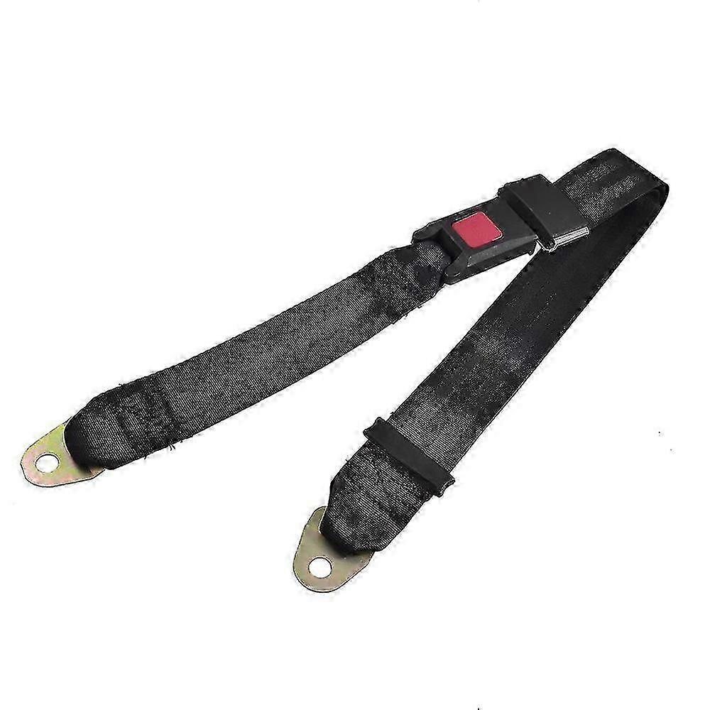 Adjustable Two-Point Black Car Safety Belt, Lap Seatbelt for Vehicle Use