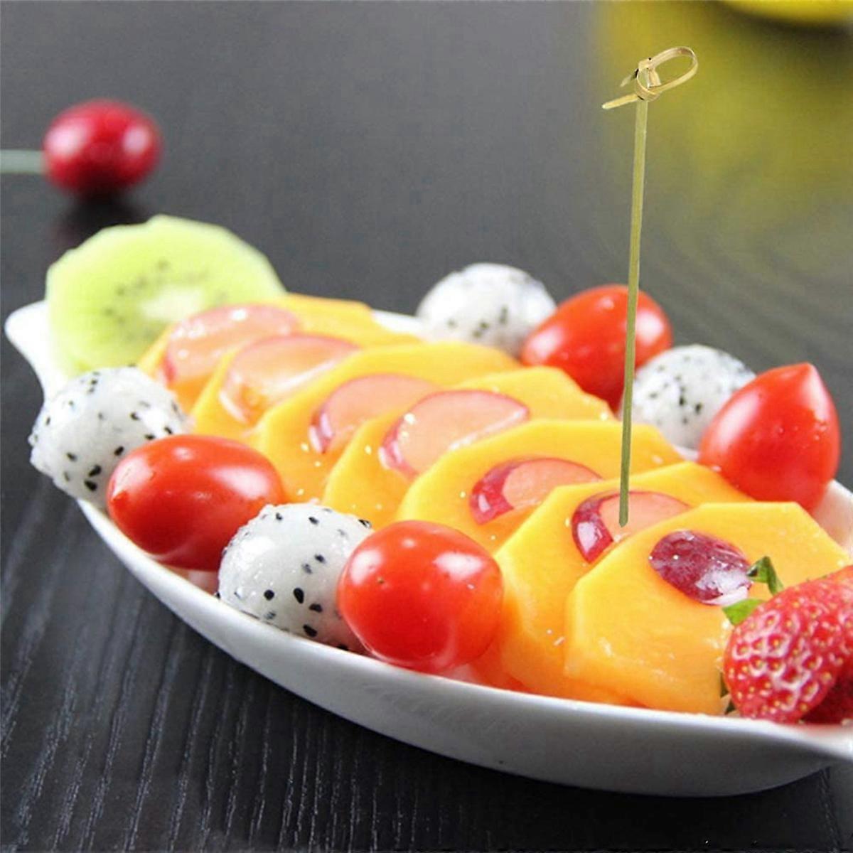 Cocktail Sticks 900 Pcs Food Japaneses Style Bamboo Knotted Skewers Bamboo Toothpicks with Twisted E