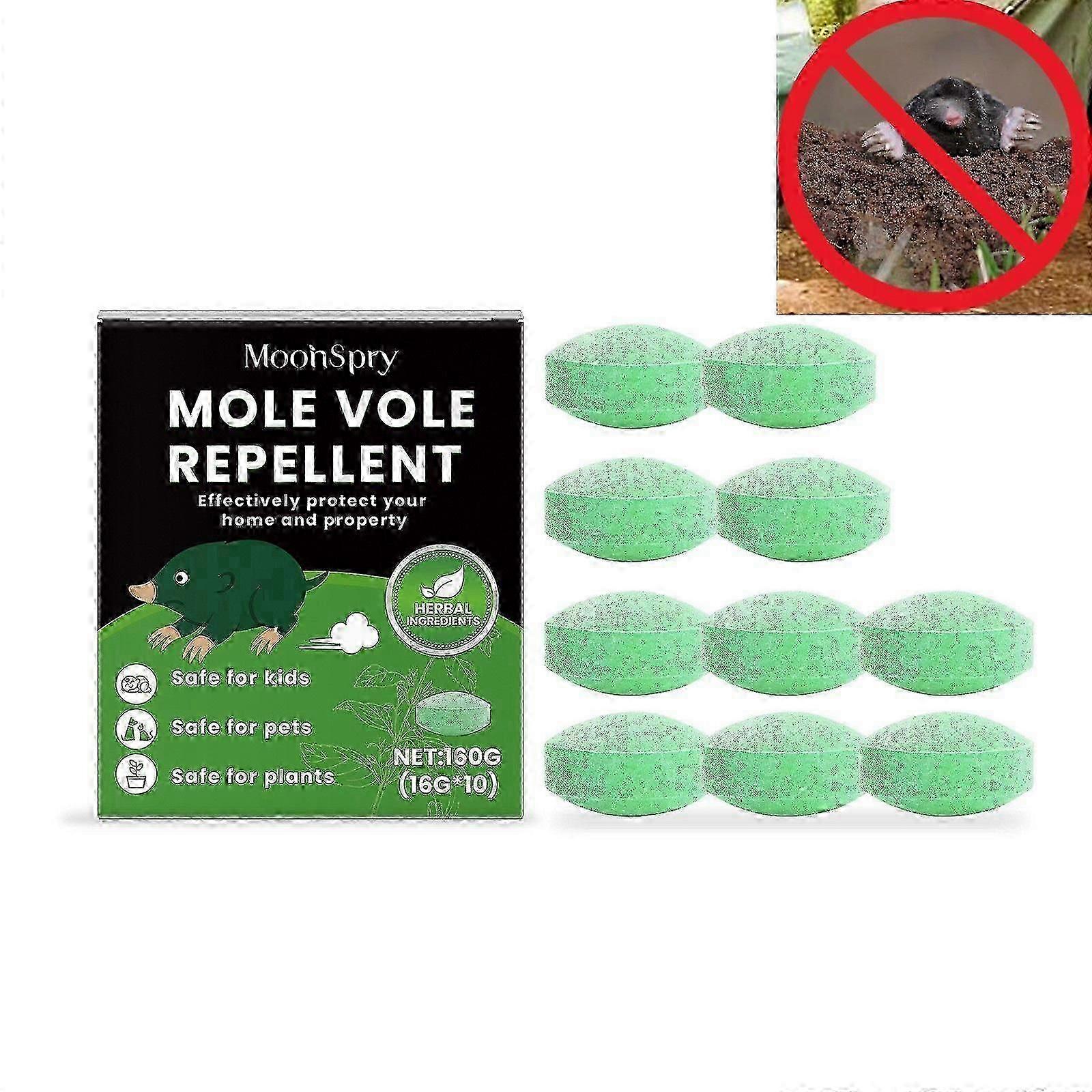 Mole Repellent - Powerful Vole Gopher Groundhog Rodent Repellant for Outdoor Lawn Garden Yard - Safe and Effective Gopher Mole Deterrent