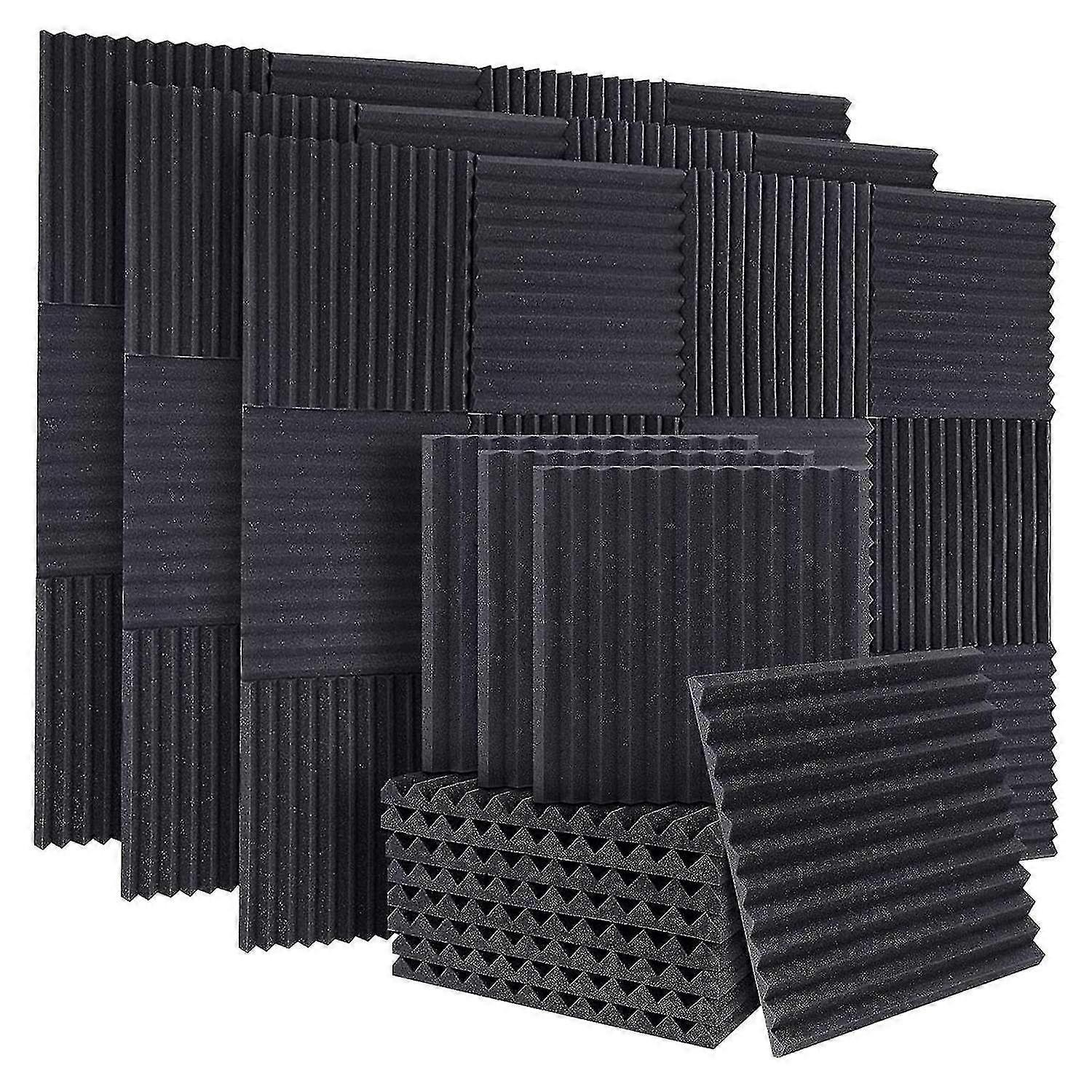 50pcs Acoustic Soundproof Foam Sound Absorbing Panels Sound Insulat...