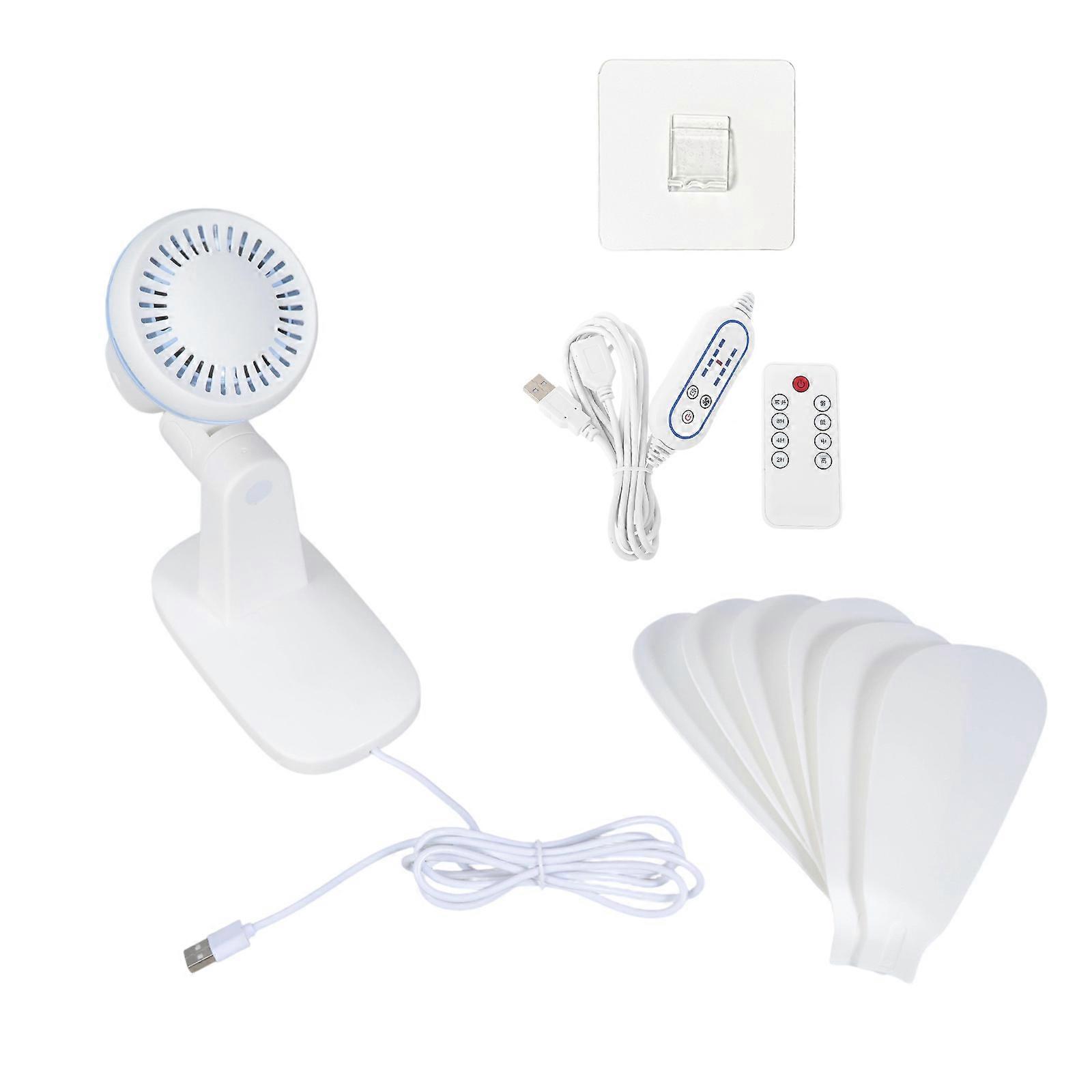 USB Power Wall Mounted Cooling Fan with Remote Controller 8H Timer 4 Speed Setting Detachable For Indoor Space Multicolor