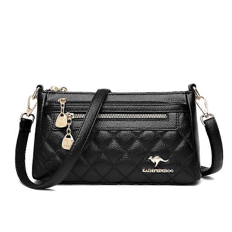 Ladies' PU crossbody square bag with multi-compartment storage