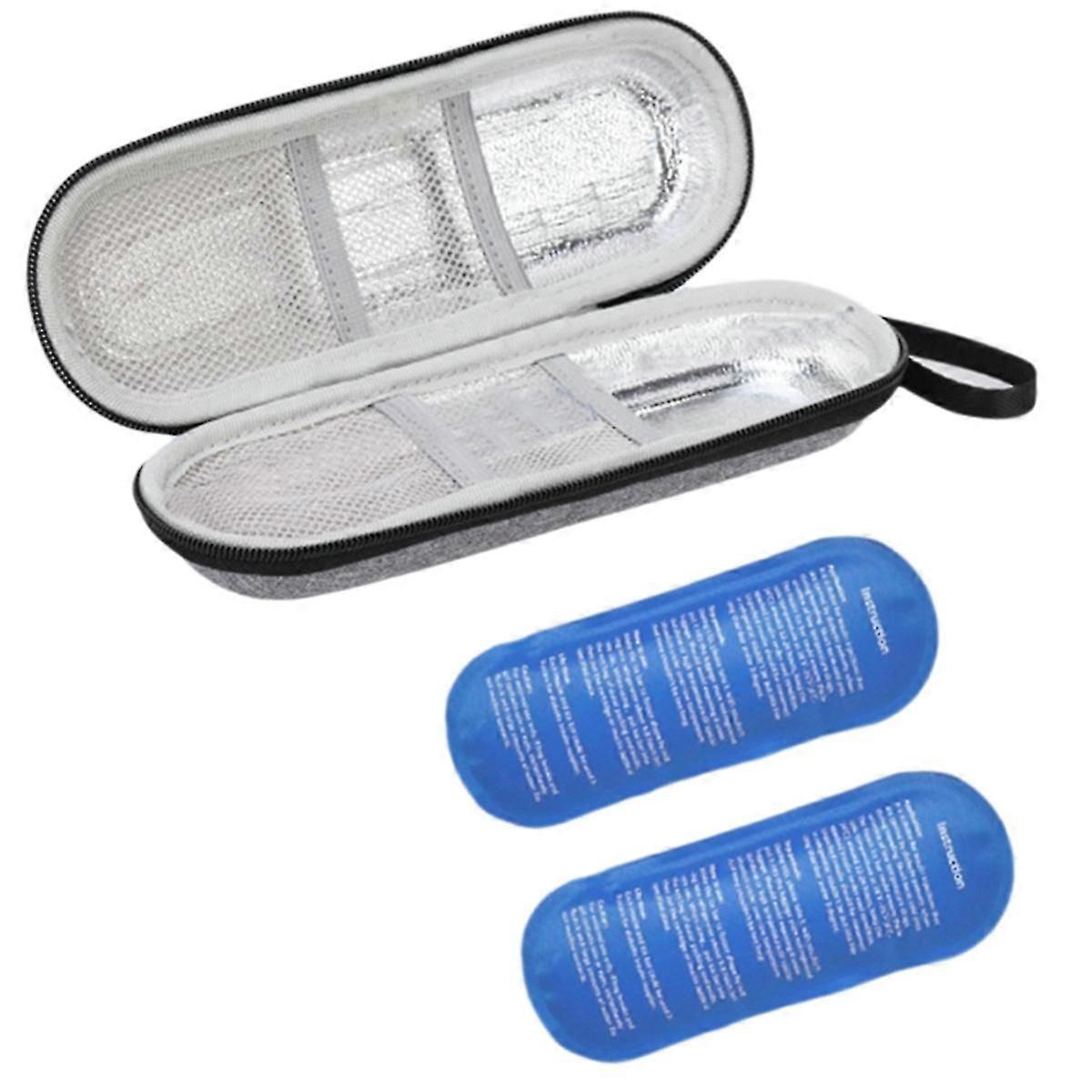Insulin cooling case with gel packs