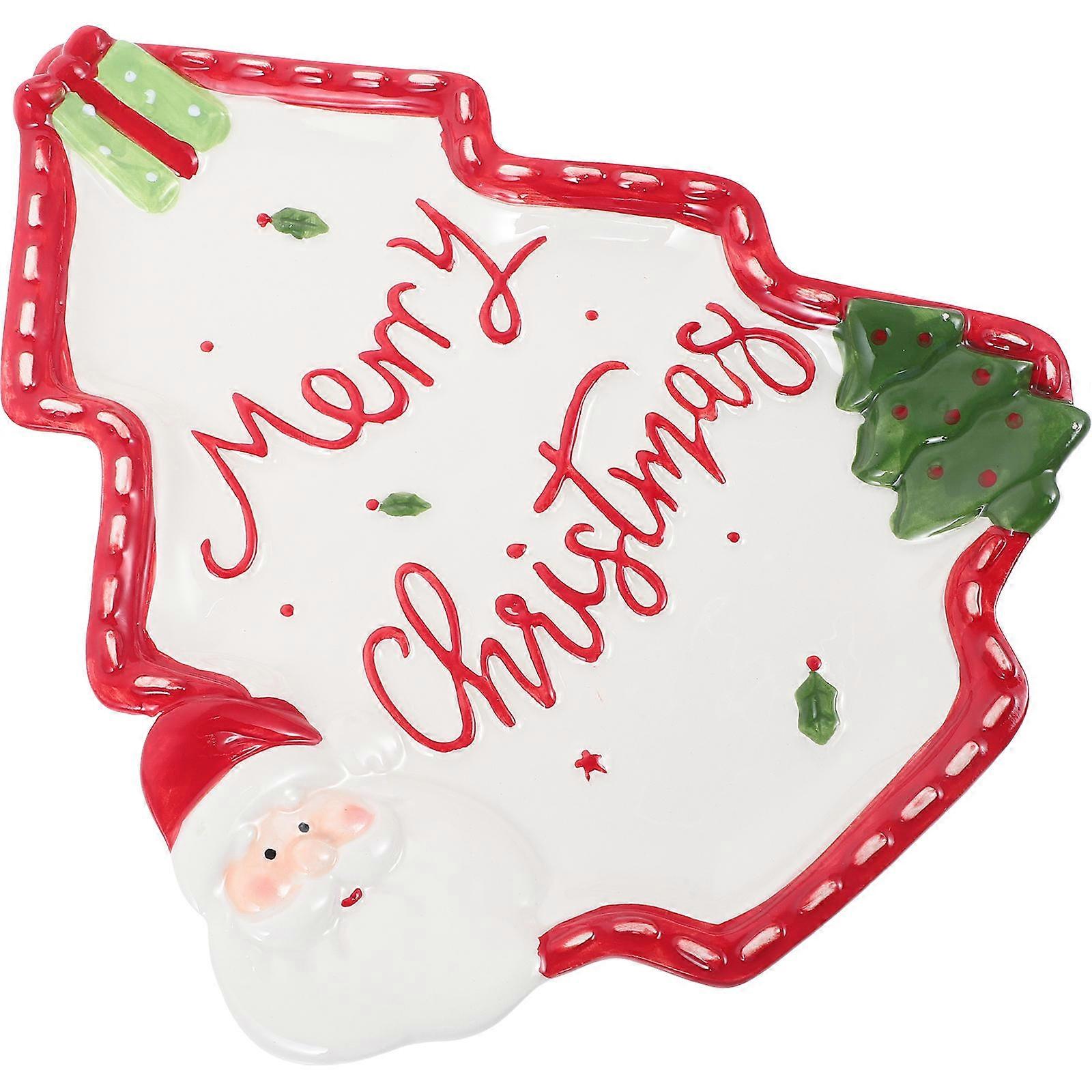 Christmas Tree Ceramic Sauce Plate For Dipping Sauces And Condiments In Multi Color 1Pcs