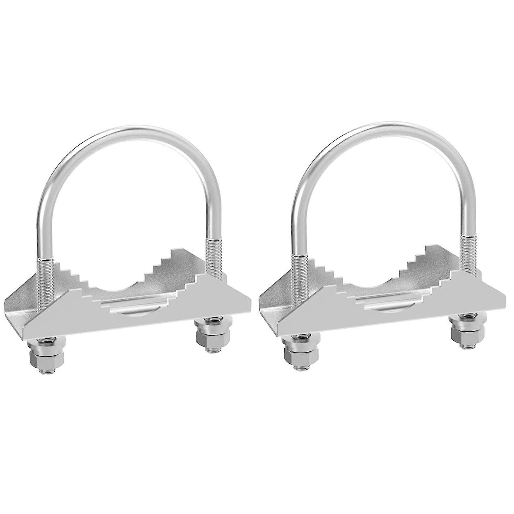 2 PCS Antenna Mount Clamp U- Mounting Hardware Antenna Mast Clamp V Bracket Accessories for Outside