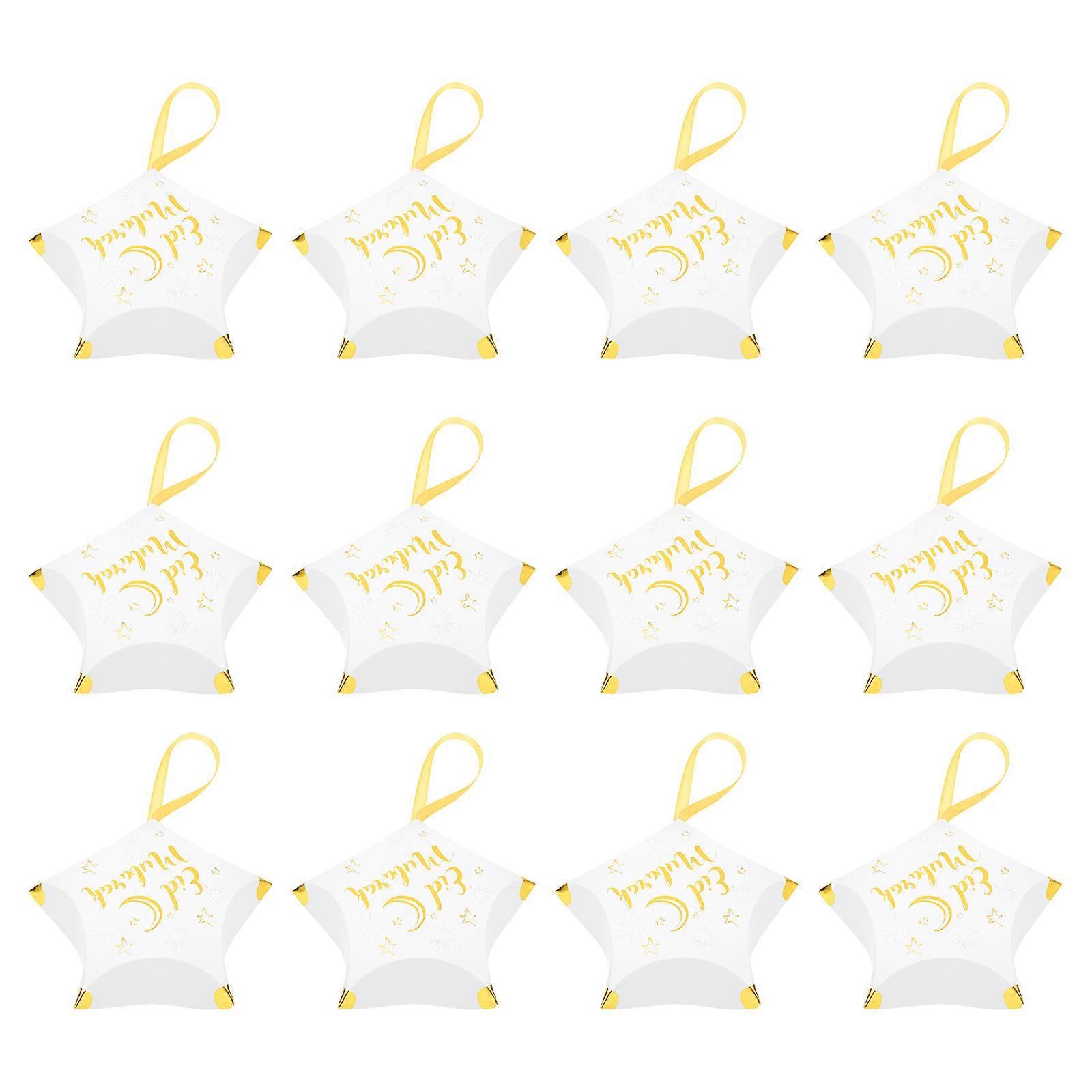 Eid Mubarak Candy Box Paper Five-Pointed Star Shaped Candy Boxes 20Pcs