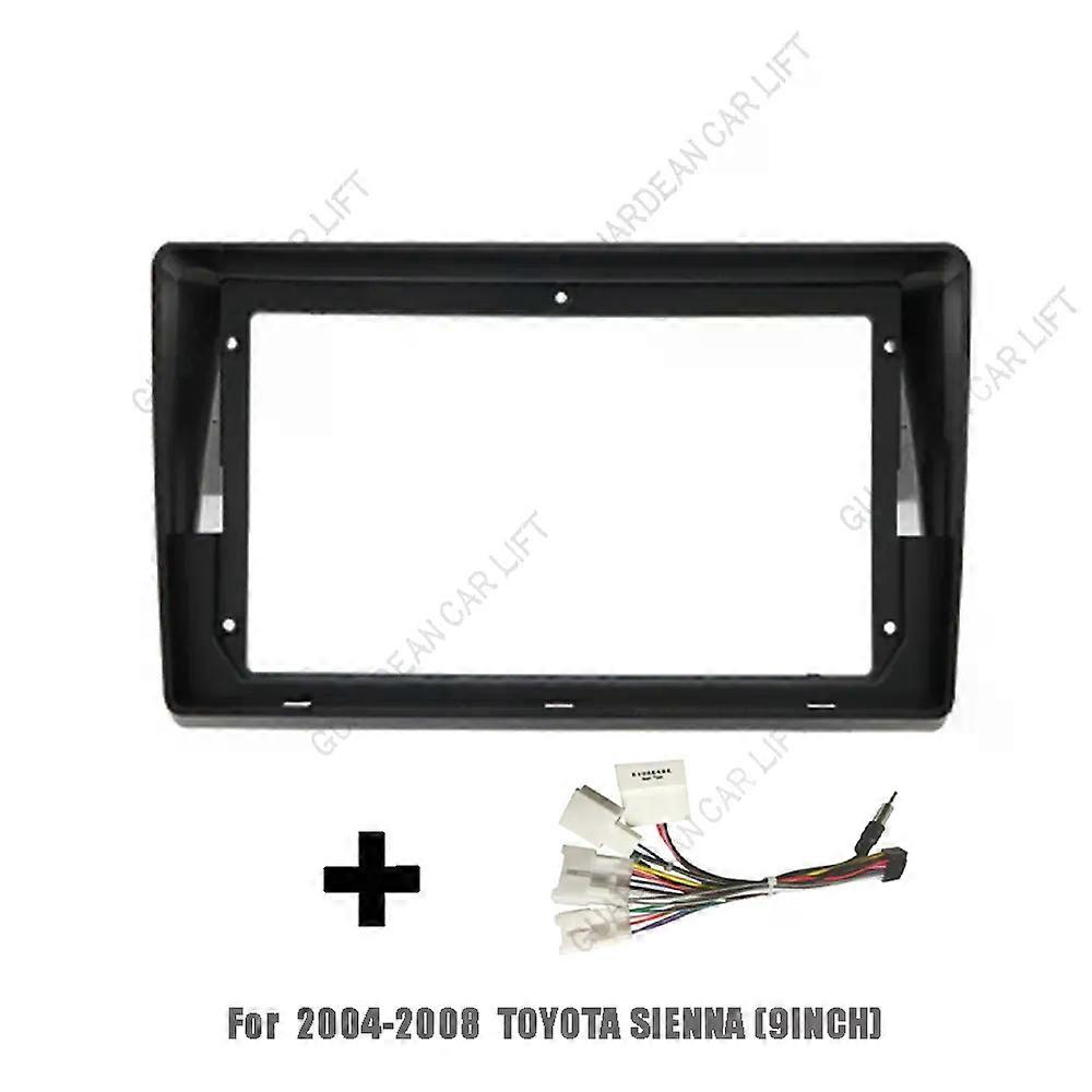 For TOYOTA Sienna 2004-2010 9 Inch Car Radio Stereo 2 Din Head Unit GPS MP5 Android Player Dashboard Fascia Panel Frame Install
