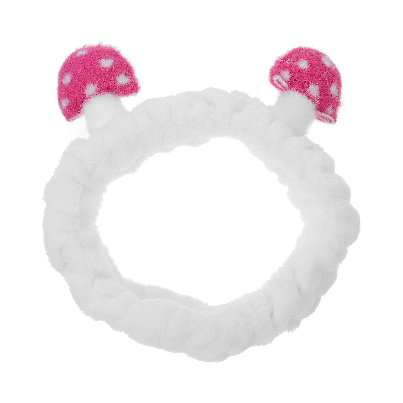 Women's Mushroom Headband for Washing Face Flannel Hairband 1 Set for Spa and Makeup