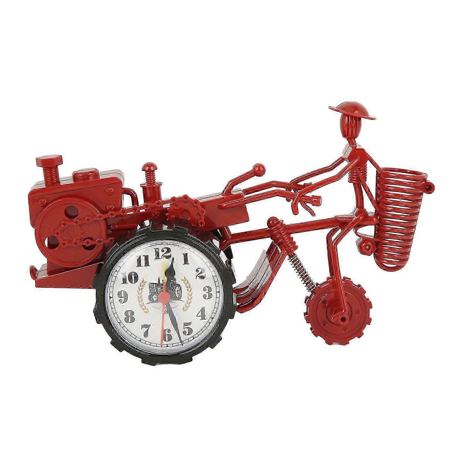 Desktop Clock Tractor Shape Accurate Time Setting Plastic 23.5x14x10cm Decorative Practical Clock Ornament