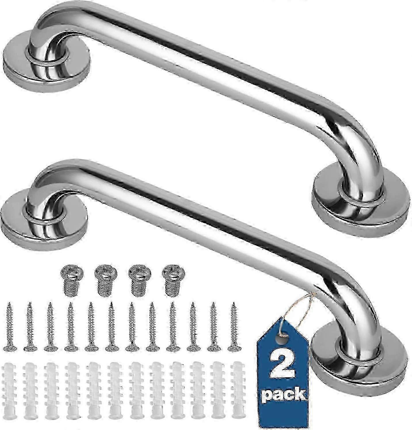 Bathroom grab bars for elderly 2 pack stainless steel rail