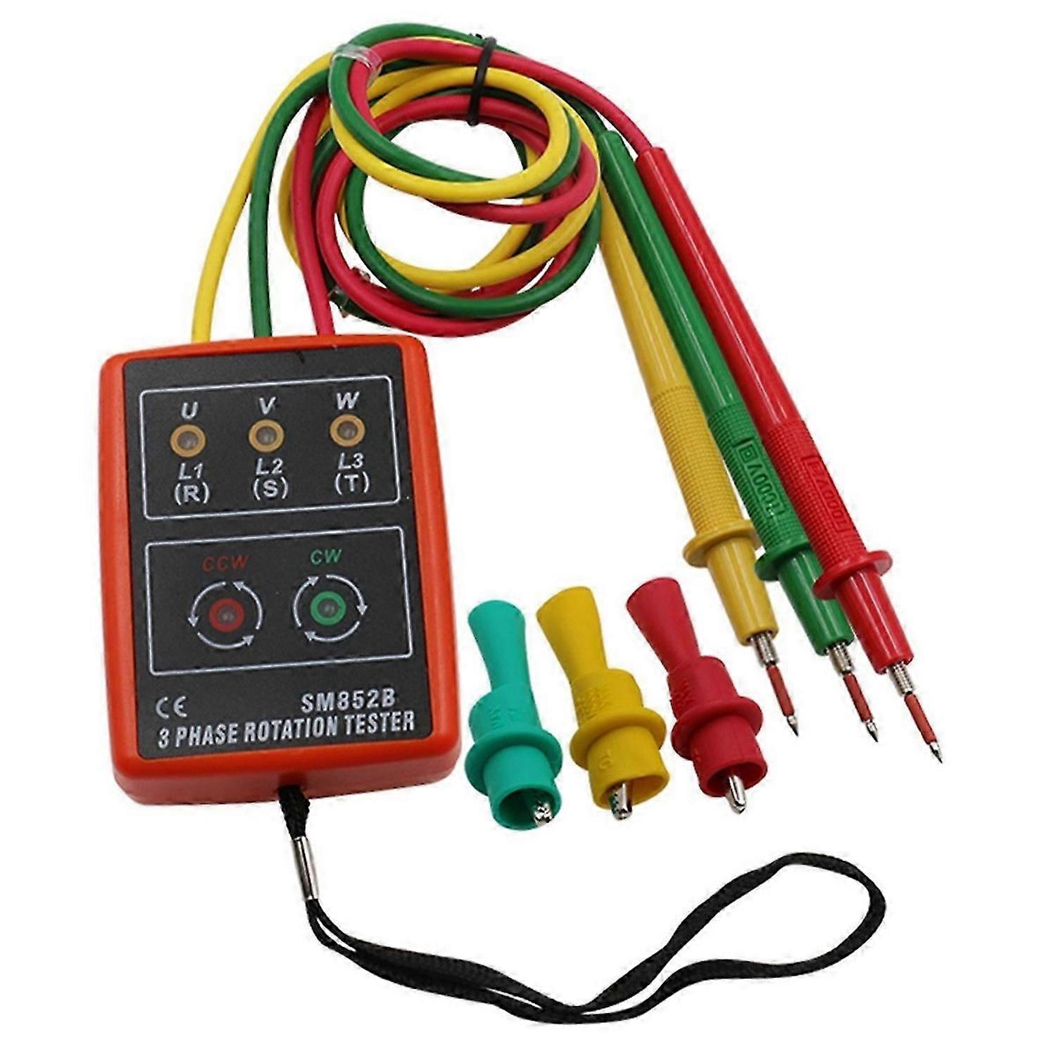 60-600V AC Three Phase Rotation Indicator Meter Phase Sequence Tester