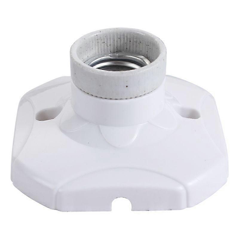 E27 White Ceramic Socket and Plastic Base with Ring for Entrance/Ceiling/Balcony
