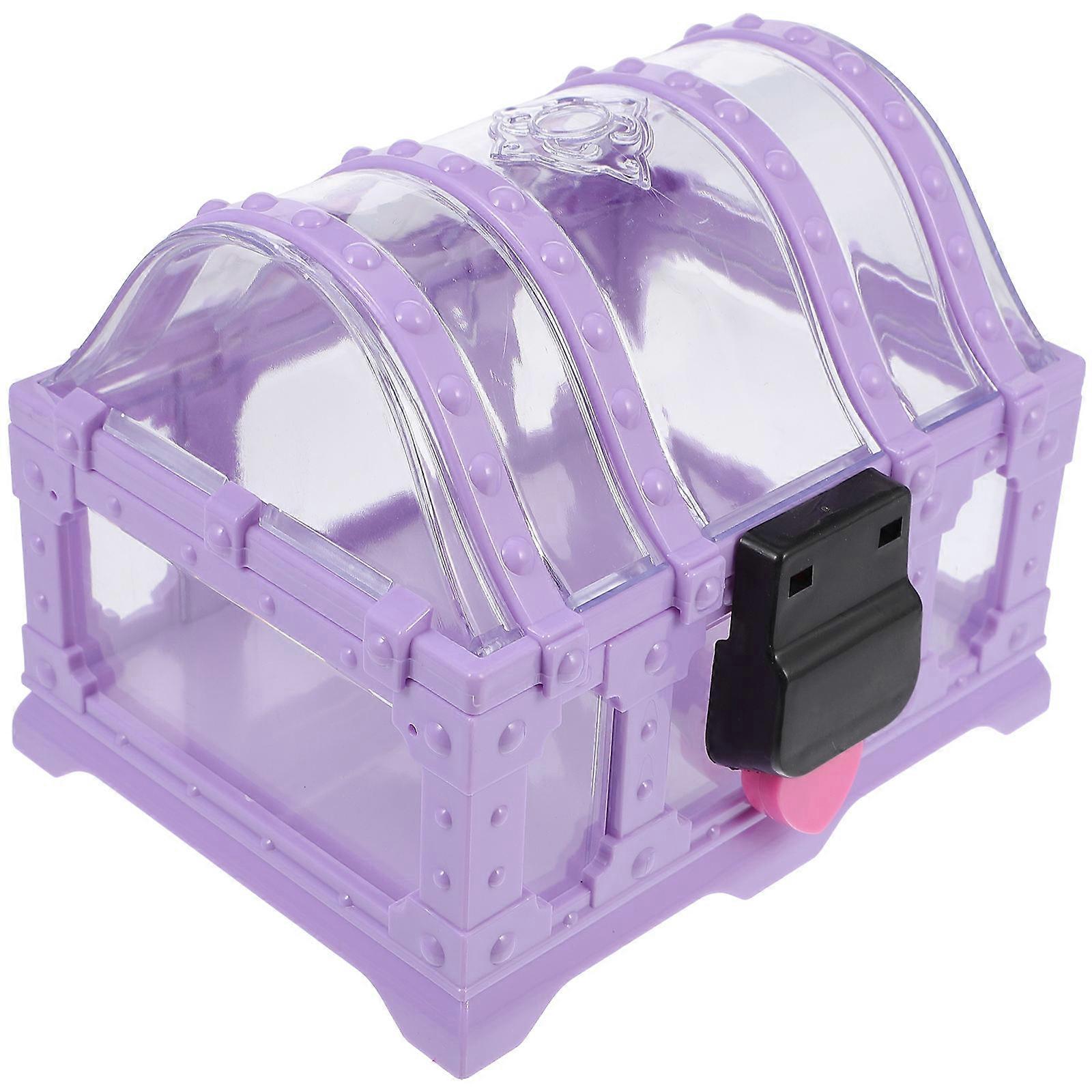 Purple Jewelry Box ABS Organizer with Lock for Children 1Set