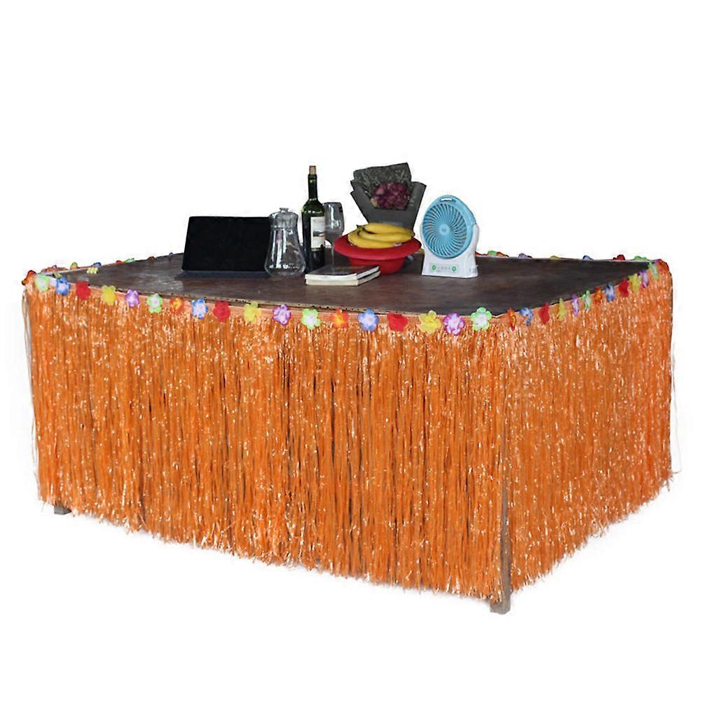 Grass Table Skirt for Table Decoration with Design Orange