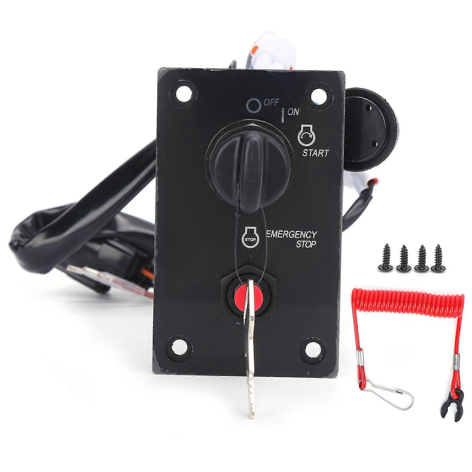 Single Ignition Switch Panel with Key 3710096J24 Replacement for Suzuki Outboard Engines