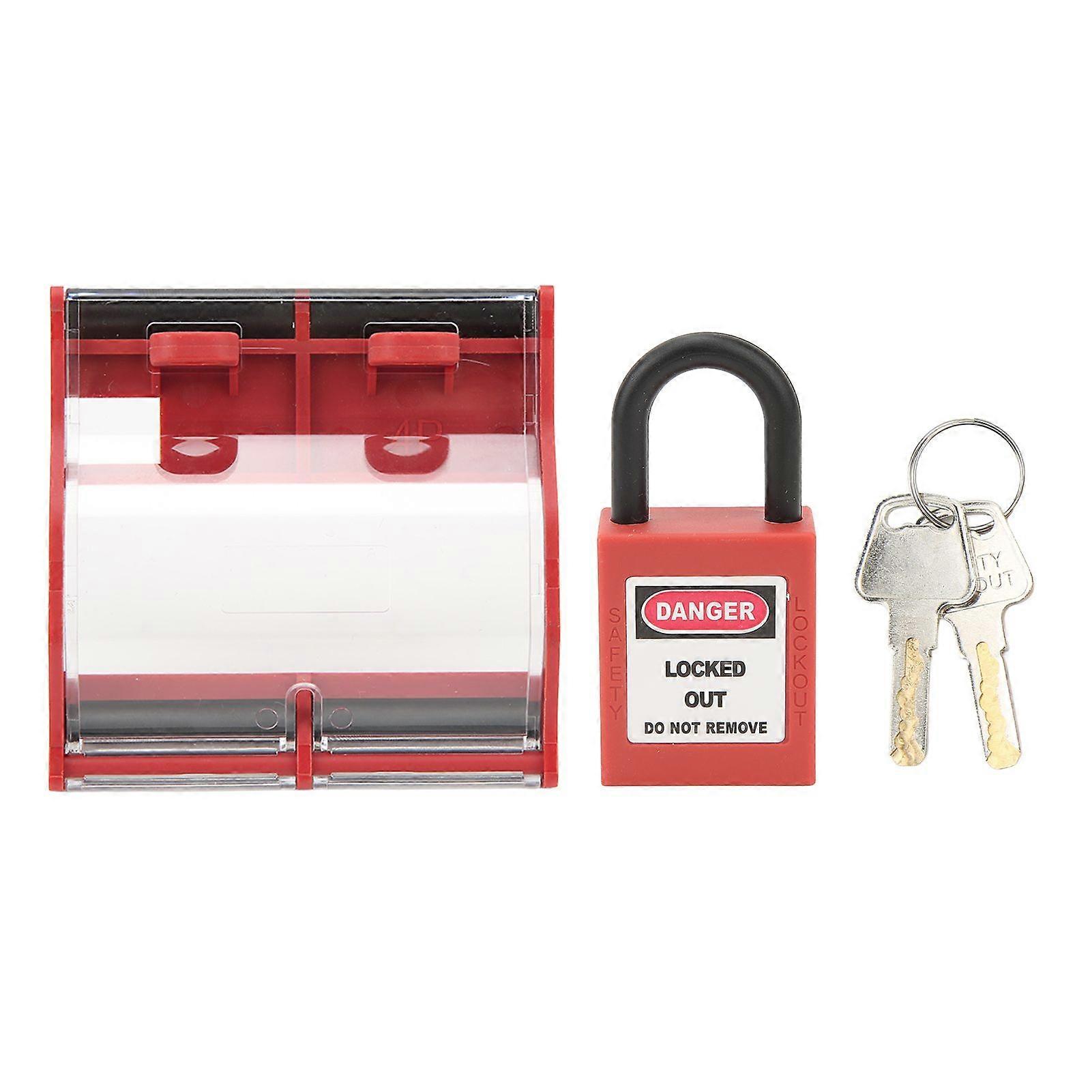 Circuit Breaker Protective Cover Padlock Set Transparent Breaker 4P 25mm Nylon Safety Lockout Kit