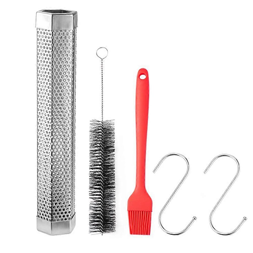 Pellet Tube for Smoking 304 Stainless Steel Hexagonal Barbecue Tool for Cooking Assorted Color Barbecue Flavoring 5-Piece Set