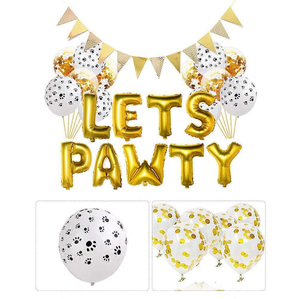 Aluminum Foil Balloons Lets Pawty Balloon Set for Decoration 1Pcs