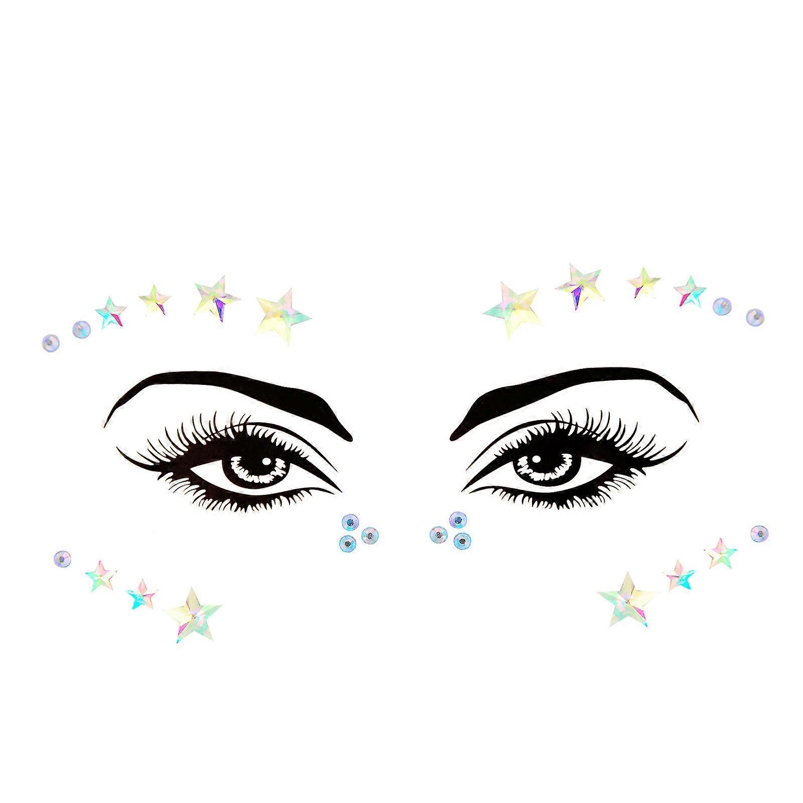 Party Face Jewels Tattoo 3D Sexy Face Tattoo Stickers Temporary Tattoos Glitter Fake Tattoo Rhinestones Masquerade for Women