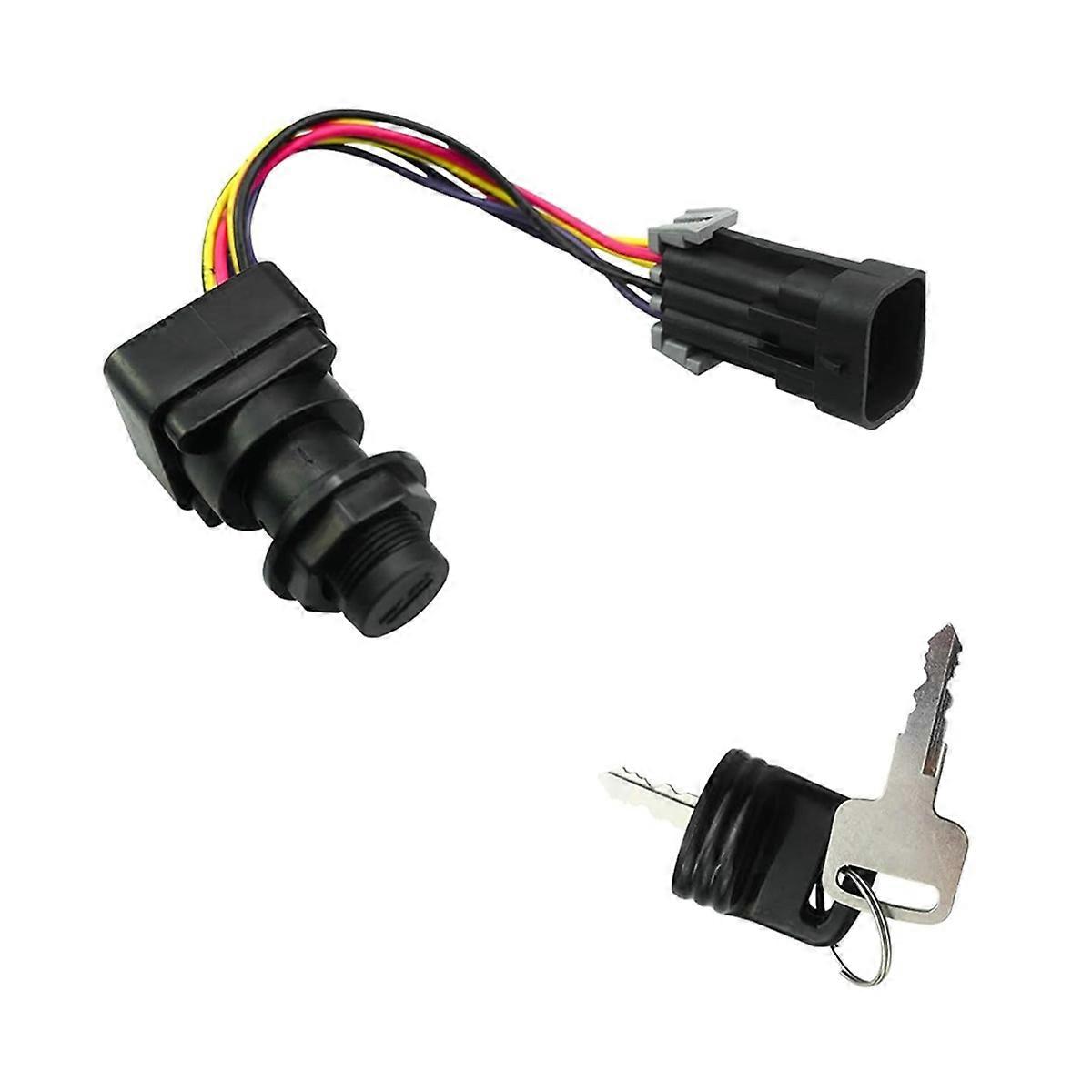87-897716K01 Ignition Key Switch with Harness 3-Position for Outboard Motor Boat Engine