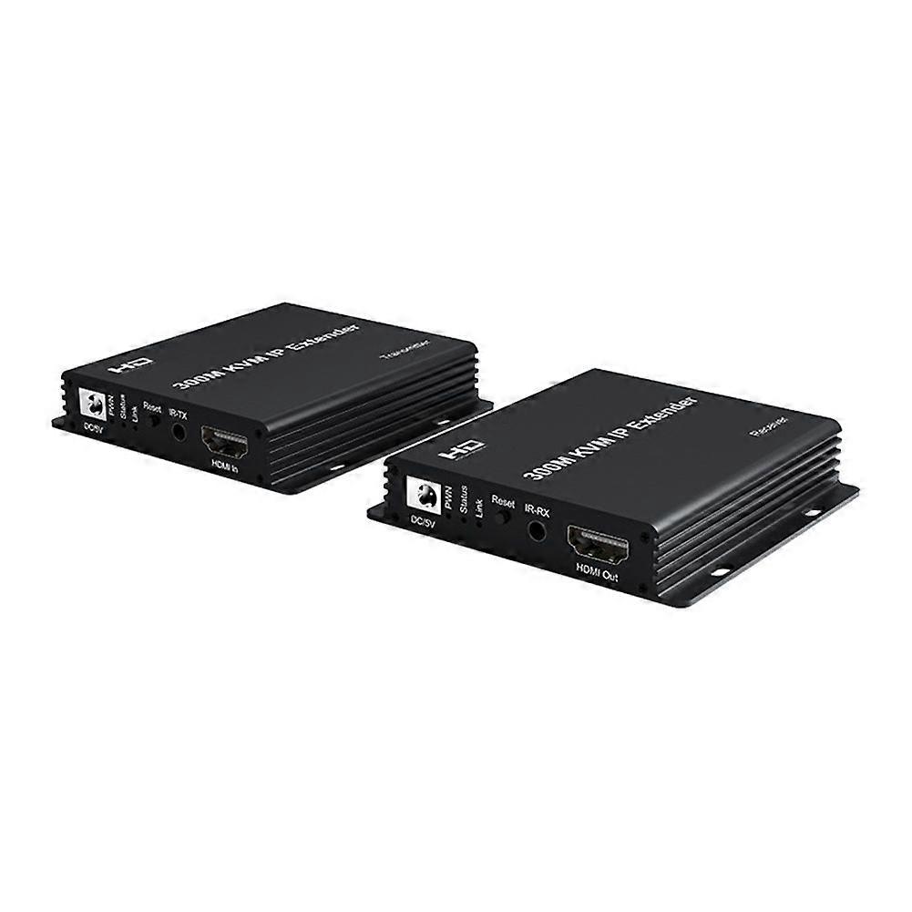 - Extender KVM compatibile su cavo RJ45 Cat6 300M, supporto estensore Ethernet KVM USB per mouse e tastiera, TX e RX (UE)