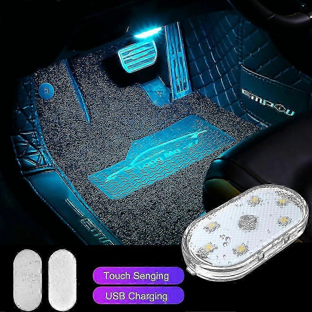 Wireless LED Touch Lights for Car Interior with USB Charging Feature
