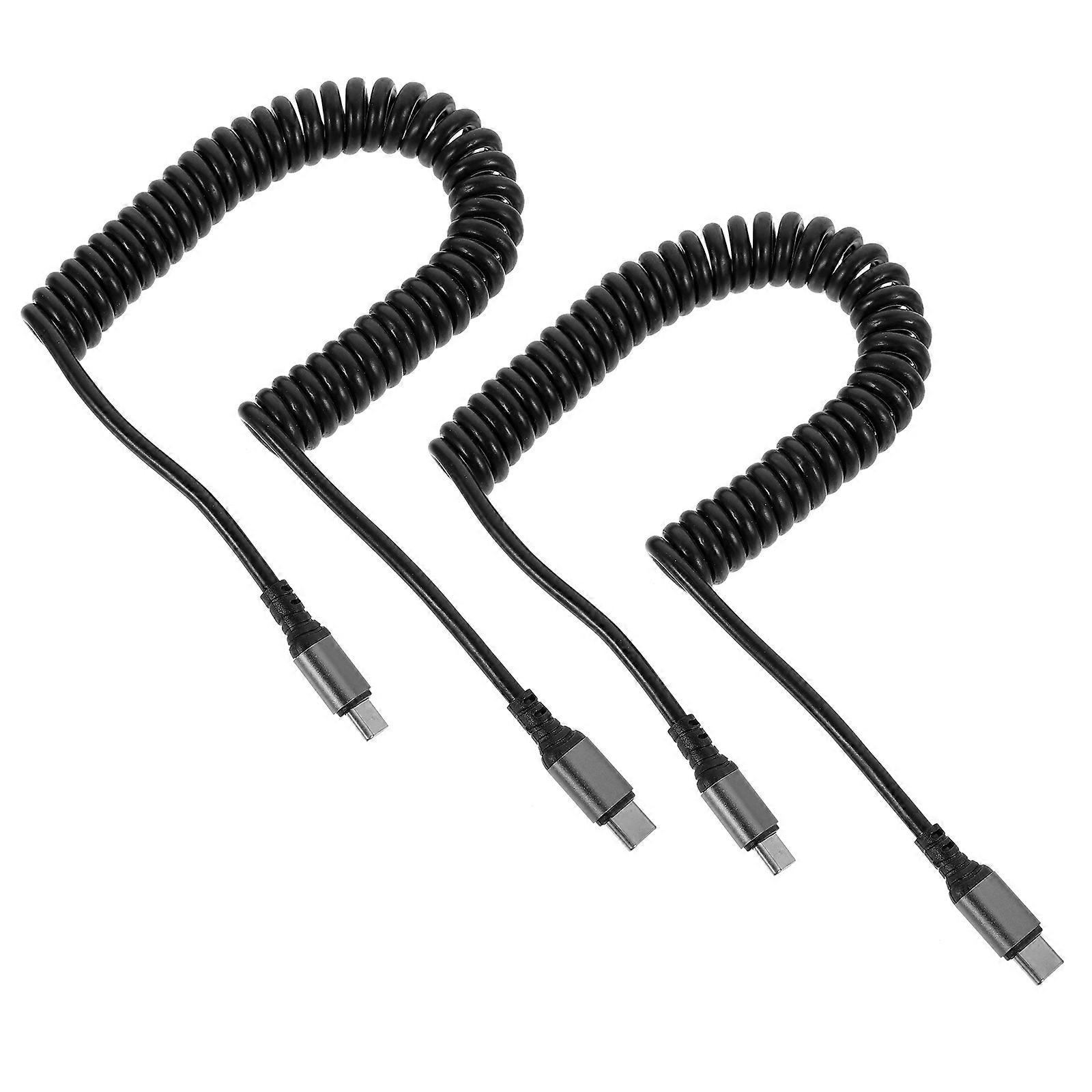 Type-C Cable 2Pcs for Charging Use with 6a Fast Car Spring Data Cable