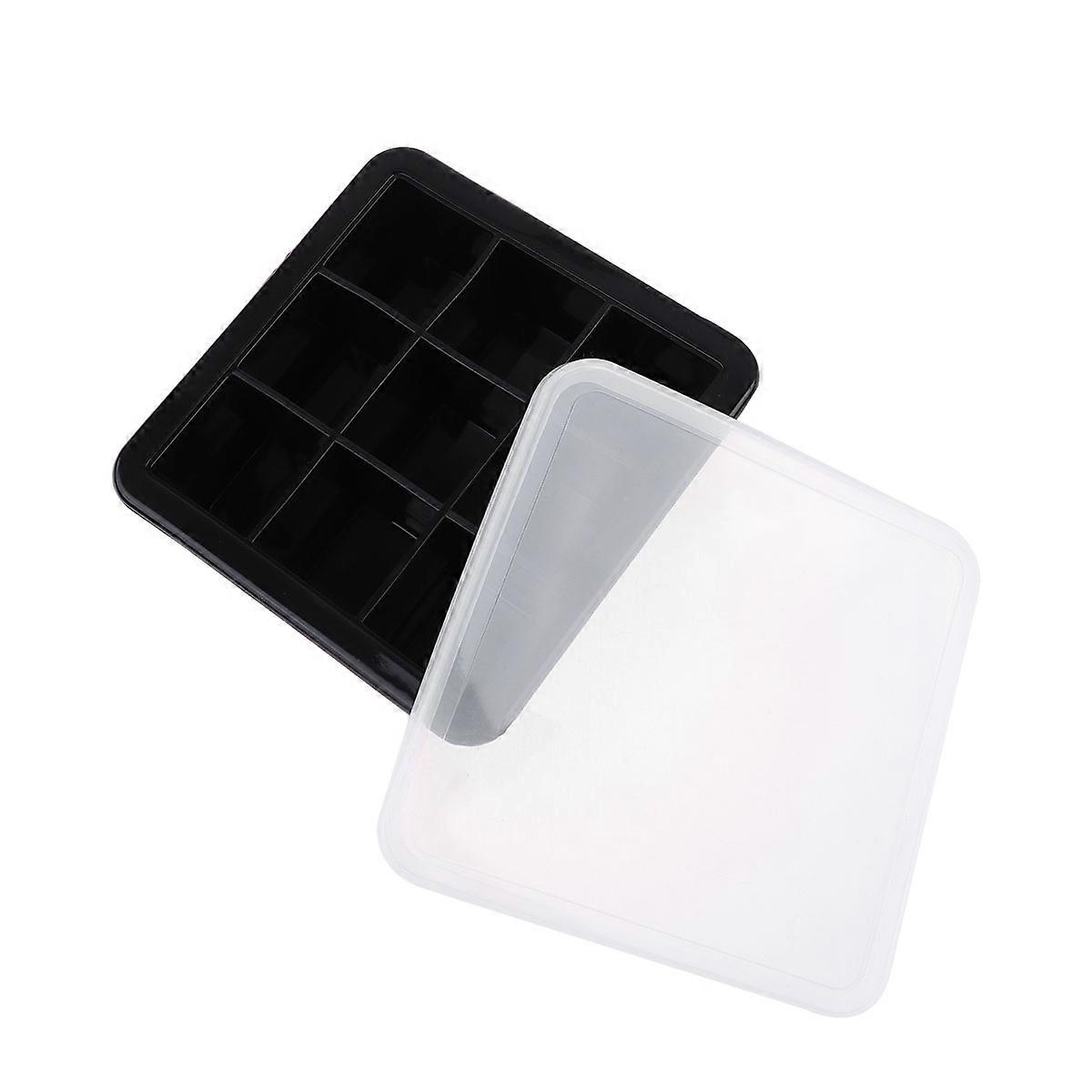 Food Grade Silicone Ice Mold Suitable For DIY Handmade Occasions 12.3x12.3x8.6cm Black Ice Cube 2Pcs