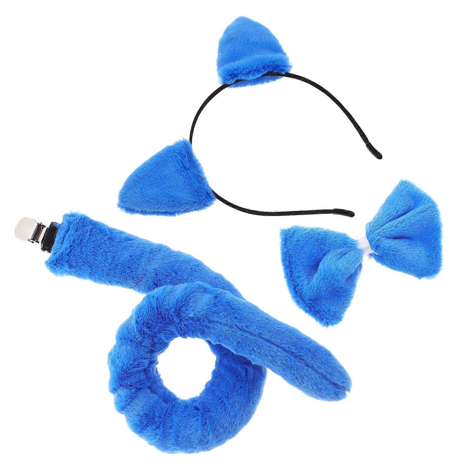 Ears Headband Tail Bow Tie Costume Set for Halloween 2Sets