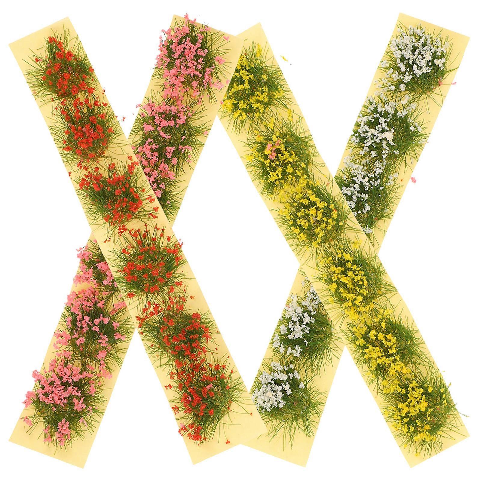 Miniature Flower Cluster Models for DIY Use 16Pcs Assorted Color Plastic Tufts