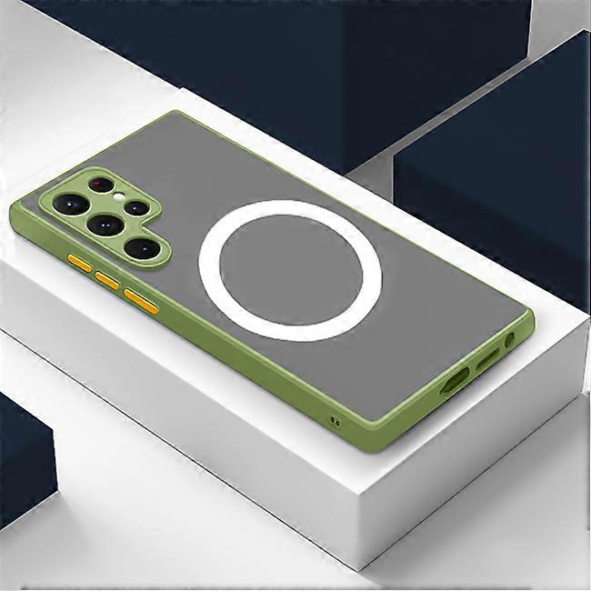 Shockproof Armor Matte Case For Samsung S25 Ultra S24 Plus S23 S22 S21 S20 S24 FE Note 20 Ultra For Magsafe Magnetic Phone Case