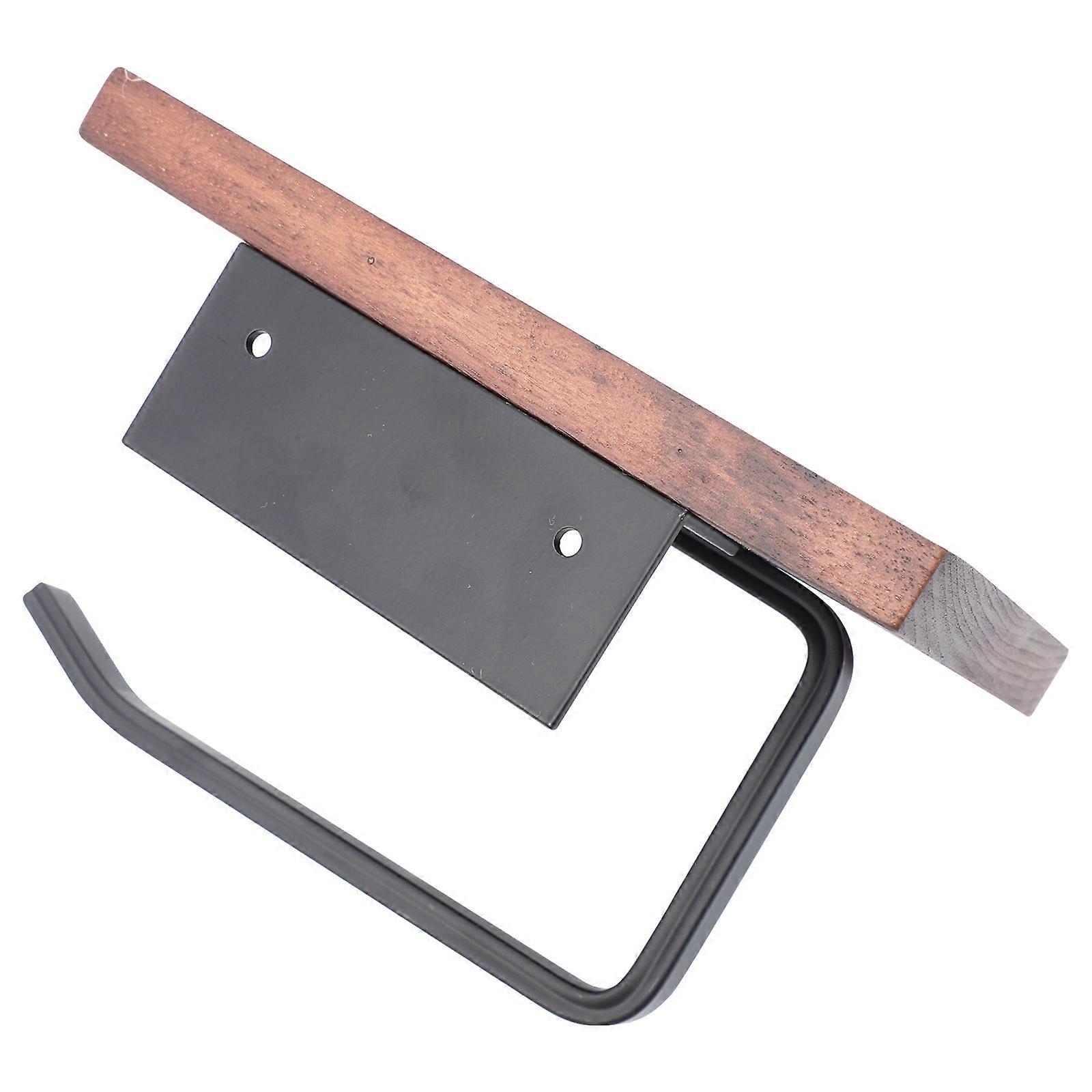 Paper Towel Holder 2Pcs Rectangular Wall Mounted Organizer Brown -saving Solution For Kitchen And Bathroom