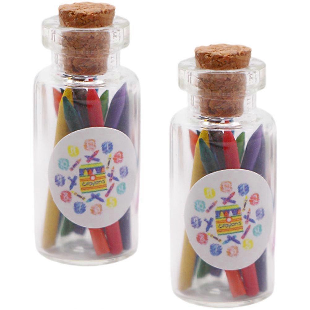 Mini Bottled Crayons Doll House Models for Miniature Display 8Sets