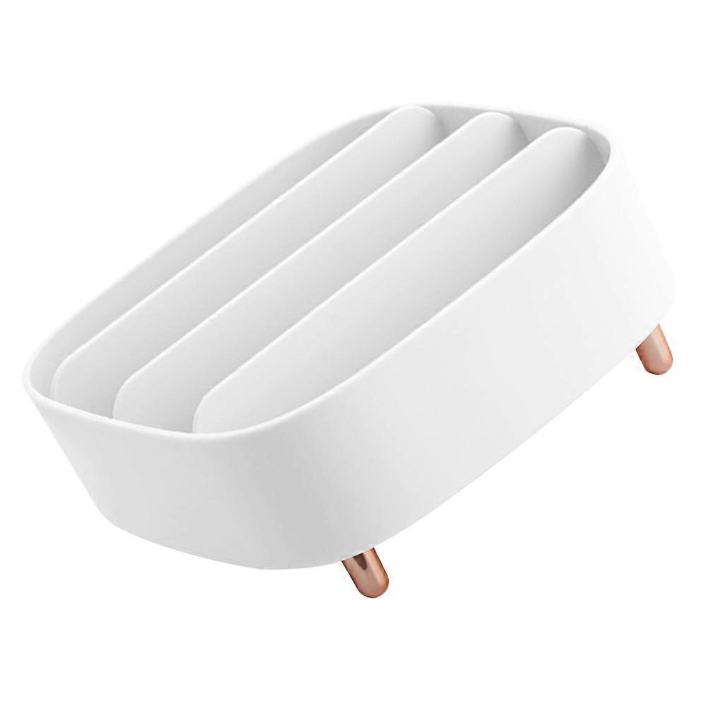 White Cosmetic Storage Box for Desk 2Pcs Makeup Storage Case