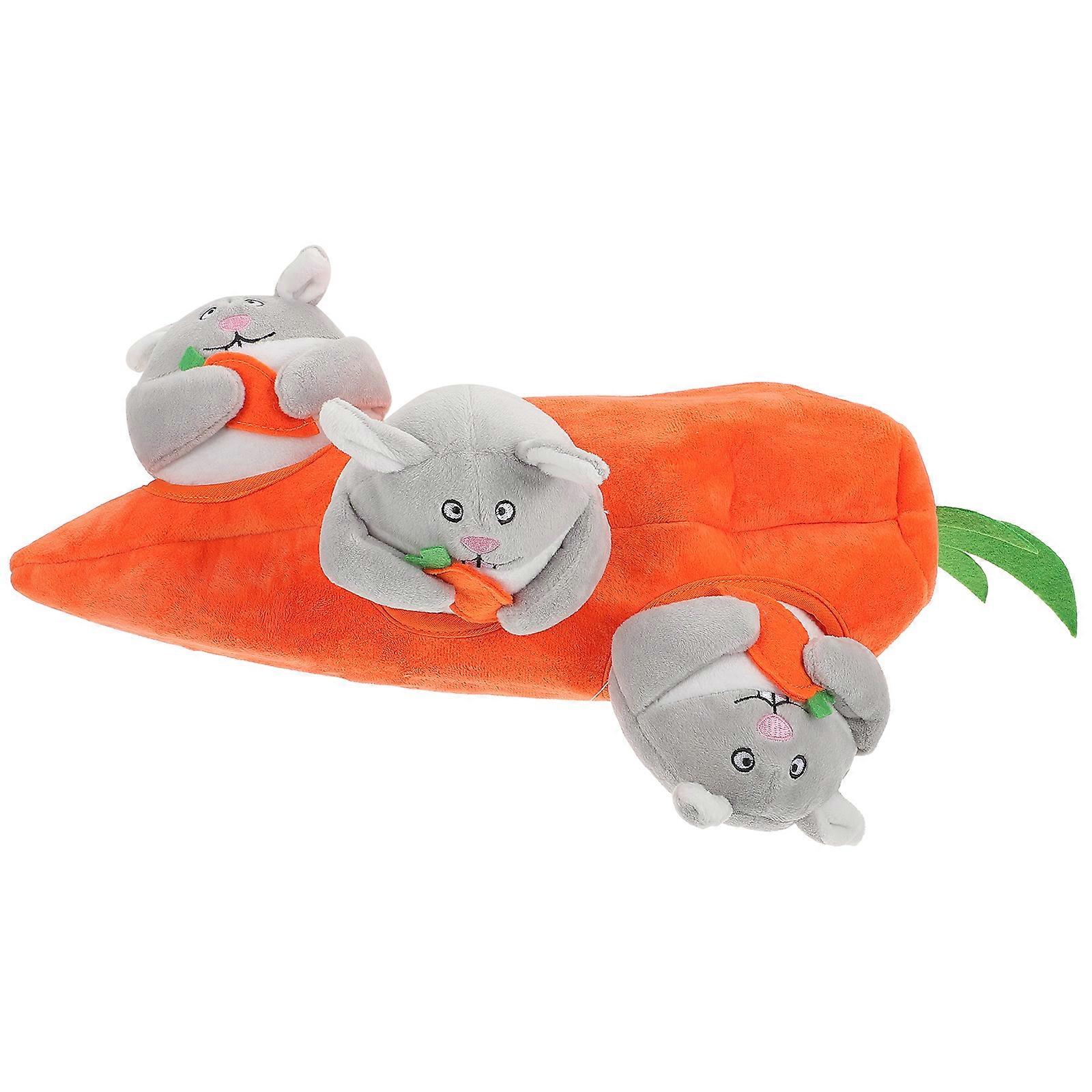 Interactive Chew Toys Stuffed Pet Chewing Toy Carrot Shape Relieve Stress Indoor Set