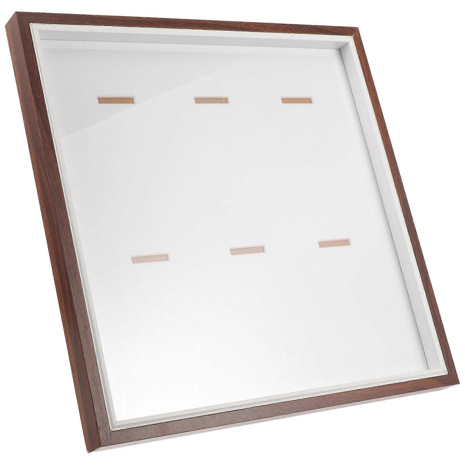 Medal Display Holder Brown Medal Frame for Storage 4Pcs Photo Holder
