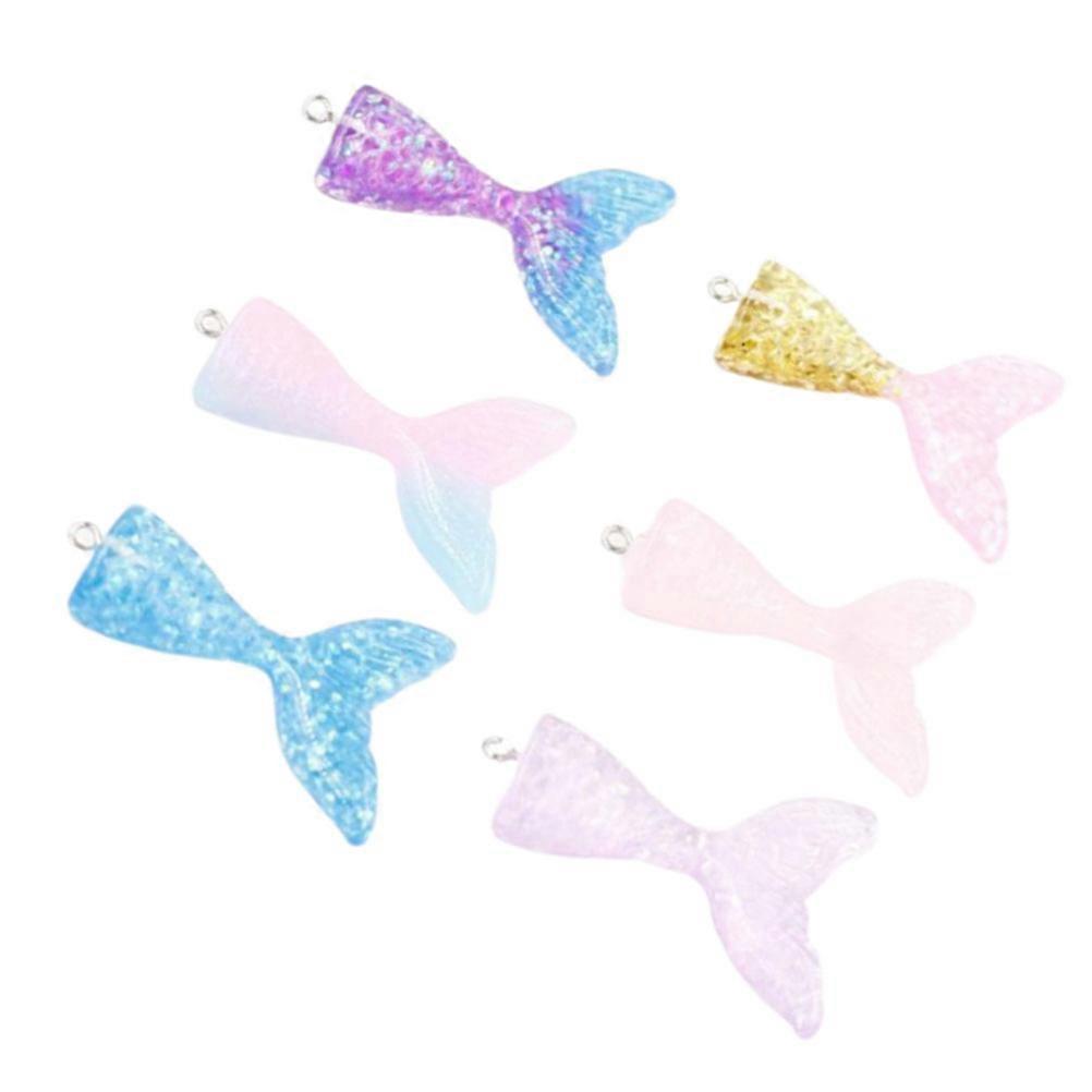 Shiny Mermaid Keychain With Mermaid Shape For Cell Phone Charm Car Key Ornament 6Pcs